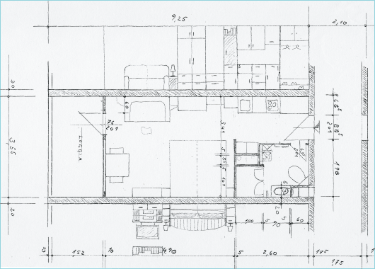 Grafik vom Grundriss der Ferienwohnung 